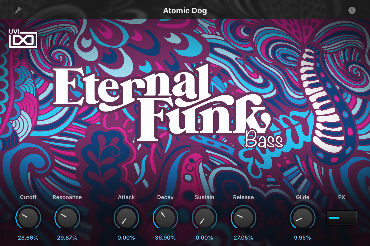 Eternal Funk INFO tab — Atomic Dog preset