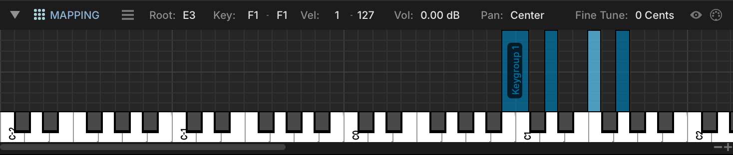 Mapping Editor with the duplicated tom keygroup moved to G1