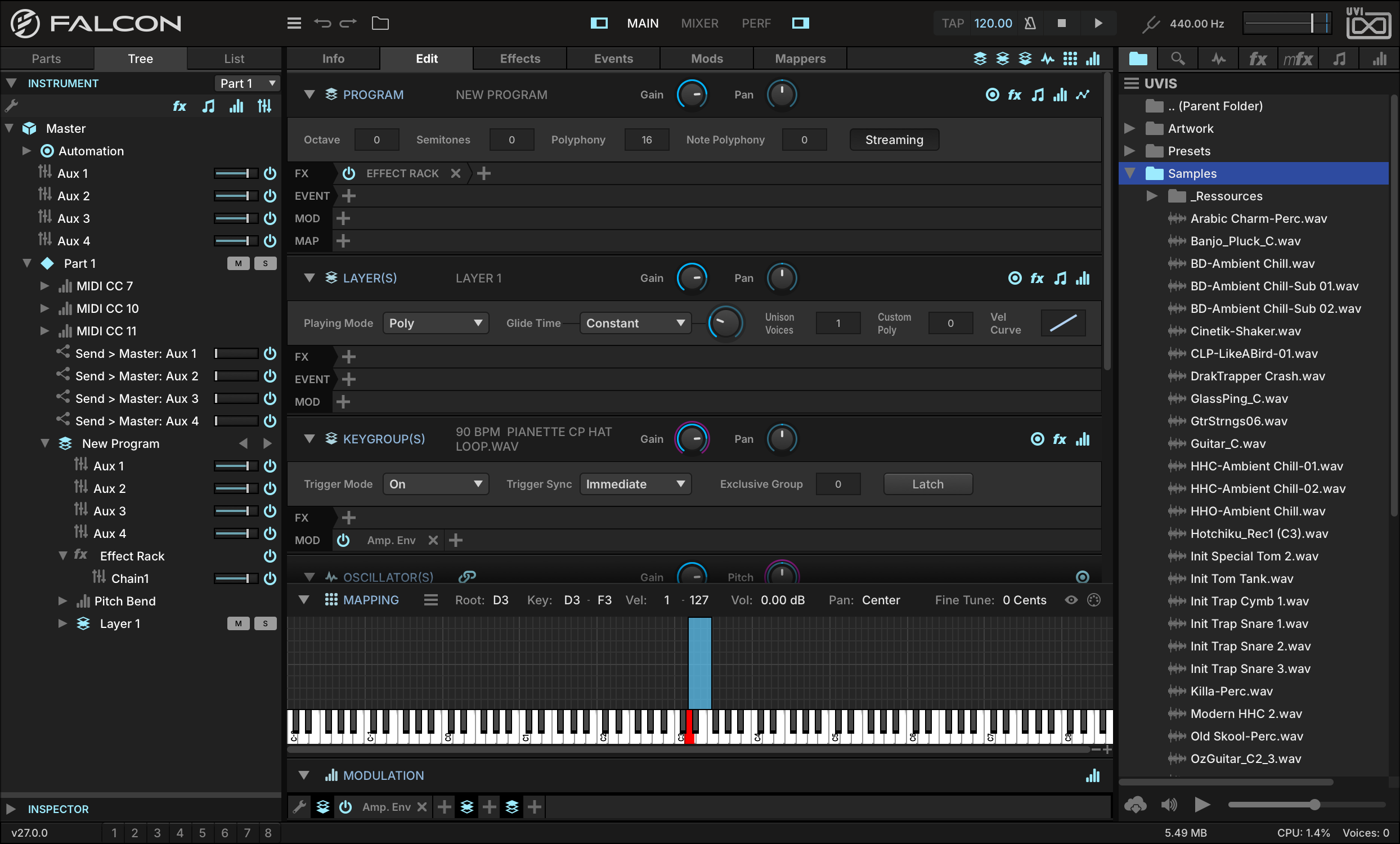 Falcon Edit tab