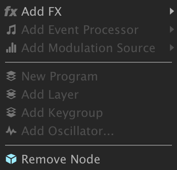 Chain context menu, Add FX