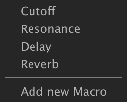 Assign To Macro submenu, Add new Macro