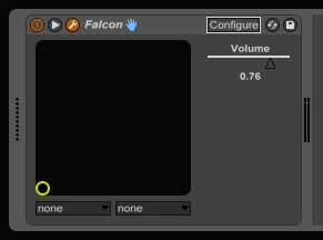 Host plug-in panel showing the Volume parameter name