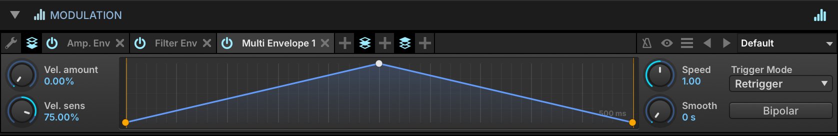 Modulation Source Editor and ribbon