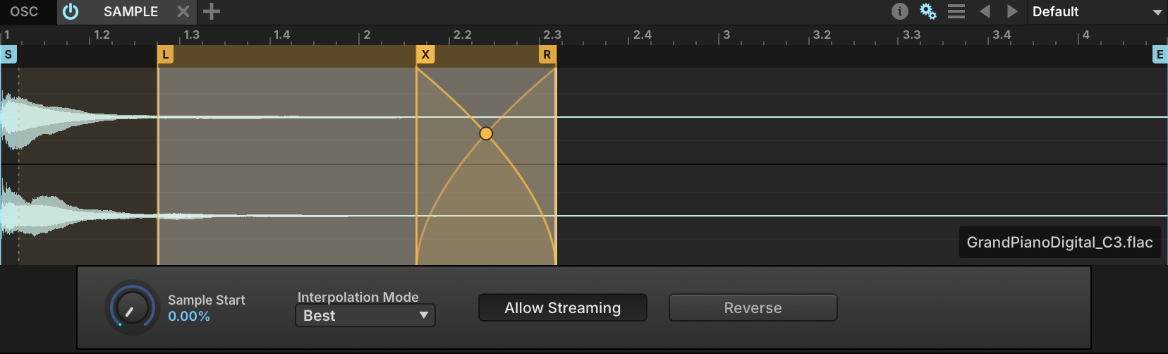 Sample Editor — loop and crossfade