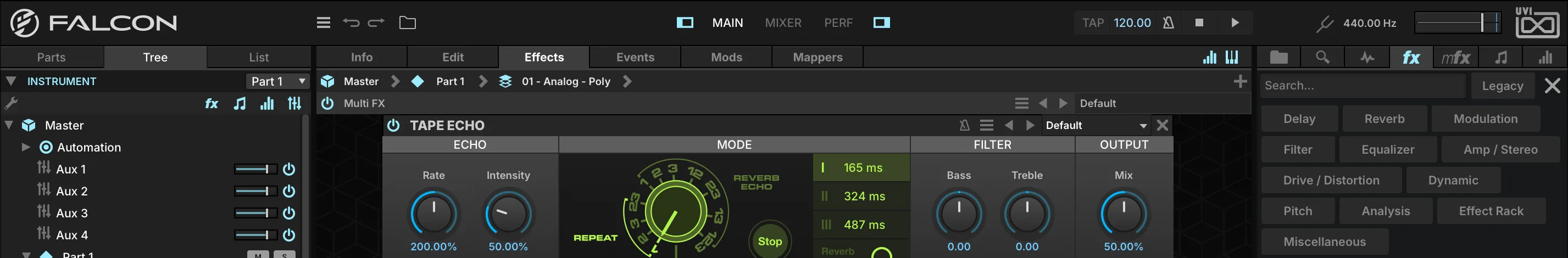 Effects tab