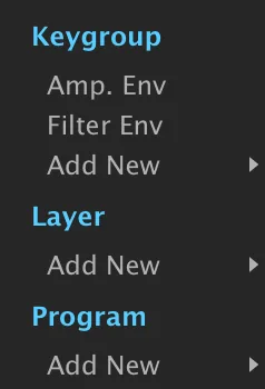 Modulation Quick View menu