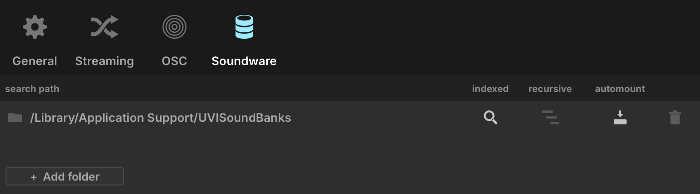 Preferences, Soundware page