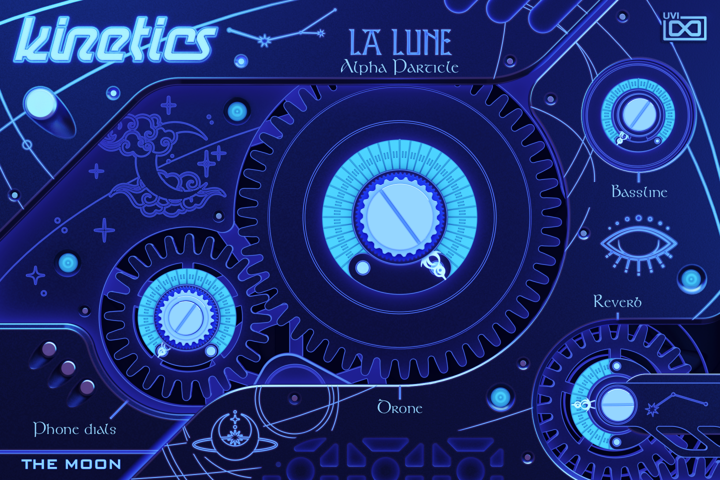Kinetics INFO tab — Alpha Particle preset