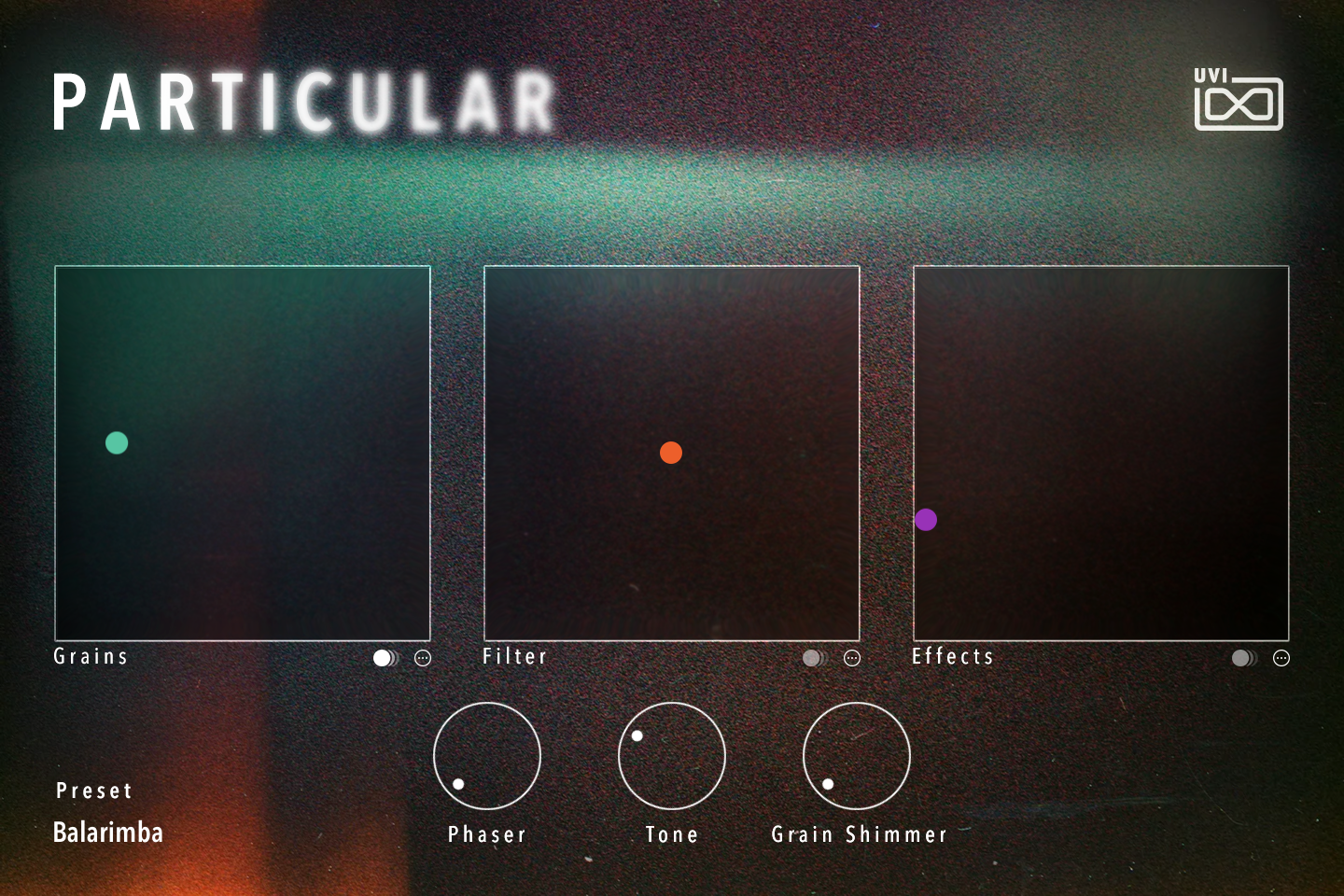 Particular INFO tab — Balarimba preset