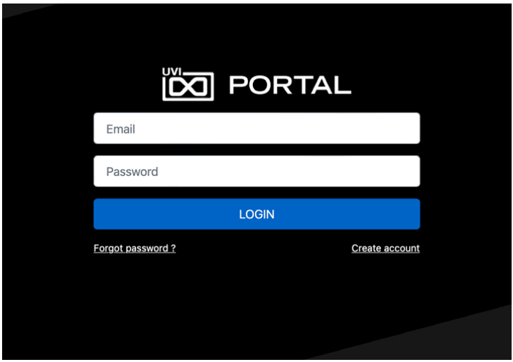 Écran de connexion d’UVI Portal