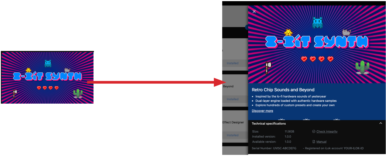 Cliquer sur un produit ouvre son panneau d’informations