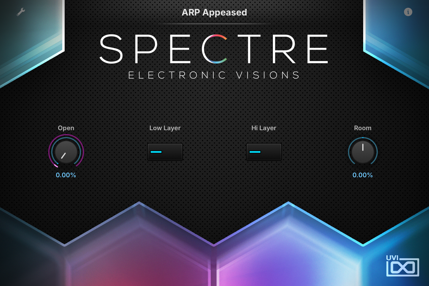 Spectre INFO tab — ARP Appeased preset
