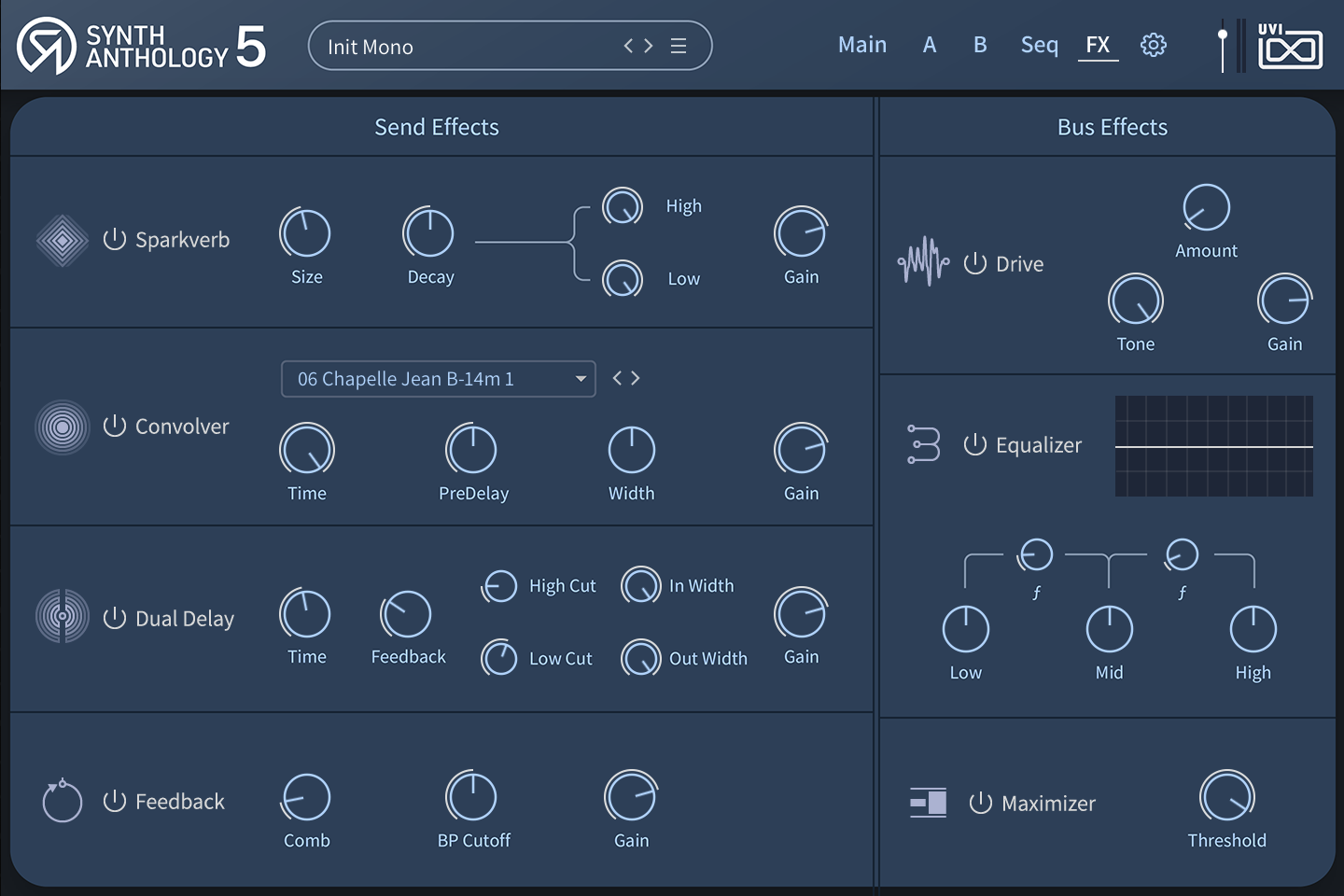 Synth Anthology 5 FX page UI