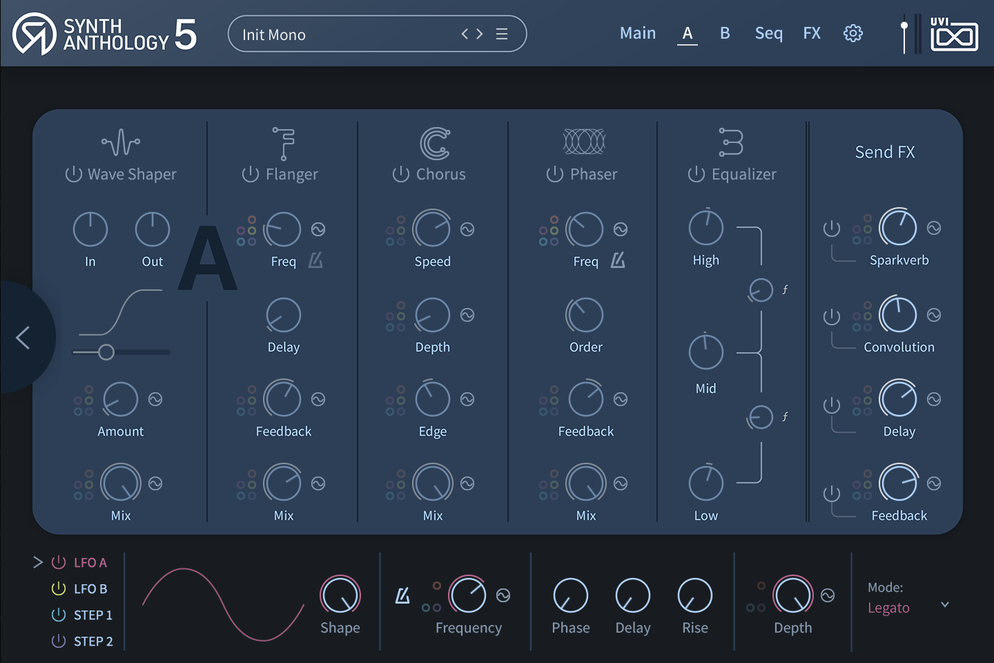 Synth Anthology 5 Layer Effects page UI