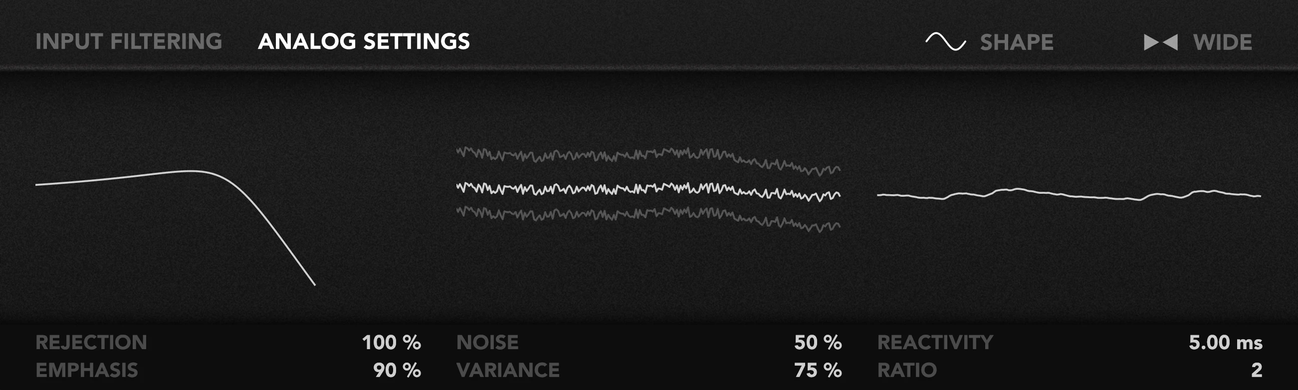 ThorusXT Analog Settings panel