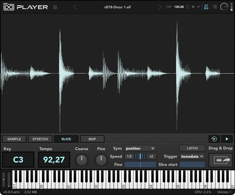 UVI Player — Single Mode: Loop / Phrase Edit