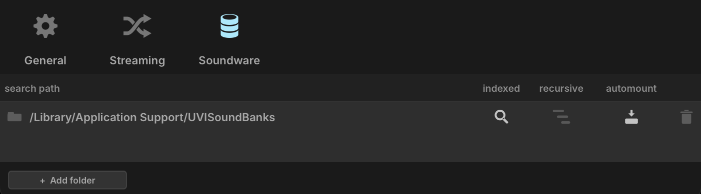 Preferences, Soundware page
